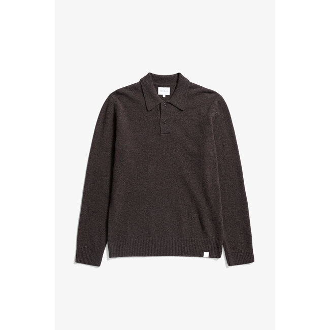 Norse Projects Norse Standard Merino Lambswool Polo - Heathland Brown