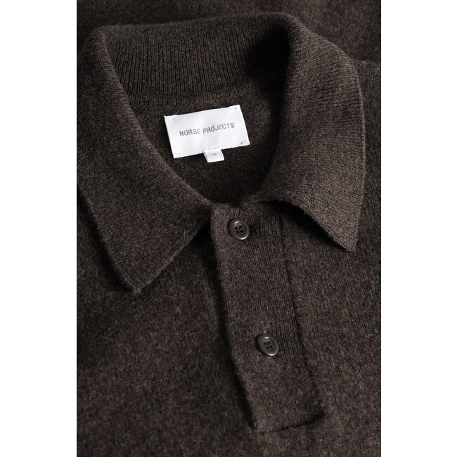 Norse Projects Norse Standard Merino Lambswool Polo - Heathland Brown