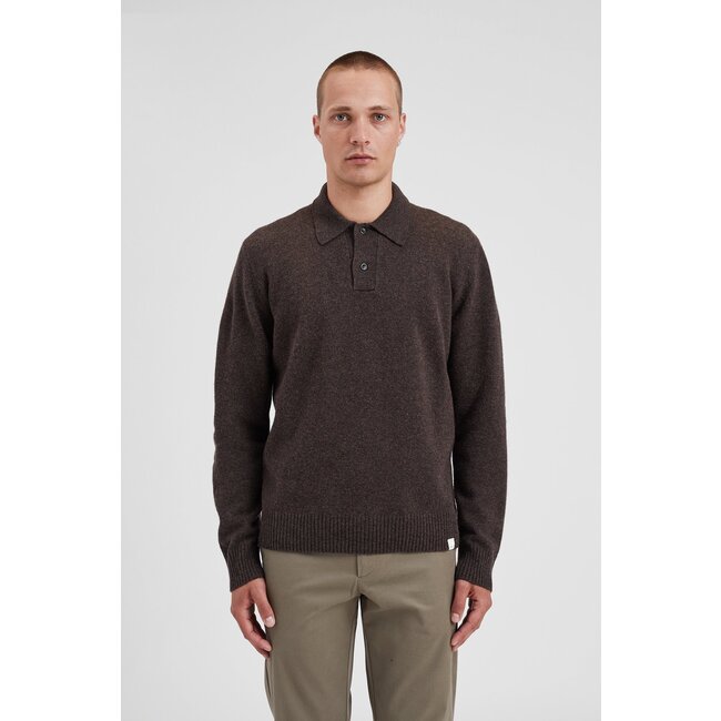 Norse Projects Norse Standard Merino Lambswool Polo - Heathland Brown