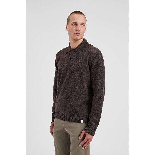 Norse Projects Norse Standard Merino Lambswool Polo - Heathland Brown