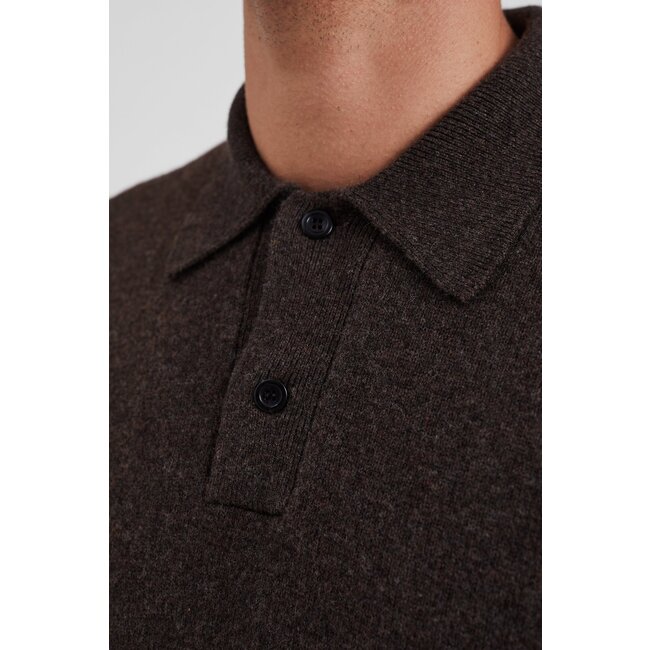 Norse Projects Norse Standard Merino Lambswool Polo - Heathland Brown