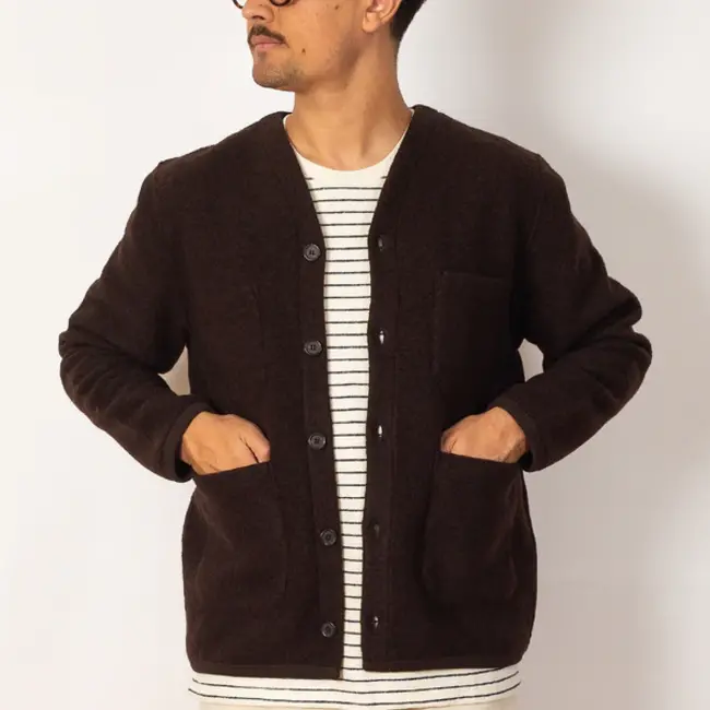 Universal Works Cardigan Wool Fleece - Brown