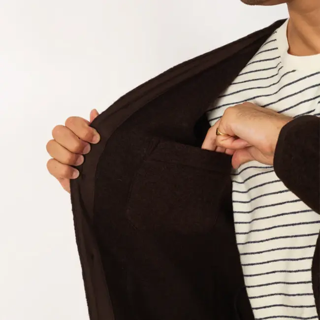 Universal Works Cardigan Wool Fleece - Brown