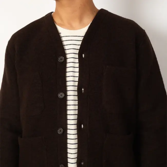 Universal Works Cardigan Wool Fleece - Brown