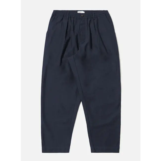 Universal Works Pleated Track Pant - Navy (lucca suiting)