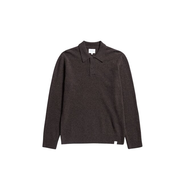 Norse Projects Norse Standard Merino Lambswool Polo - Heathland Brown