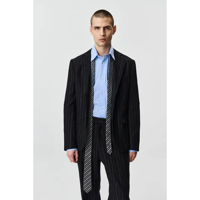 Adnym Atelier Long Tie 242 - Black Stripe