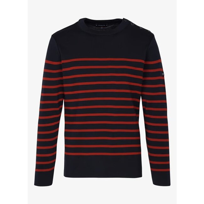 Armor-lux Sailor Sweater "Goulenez" -  Navy/Piment Red Pepper