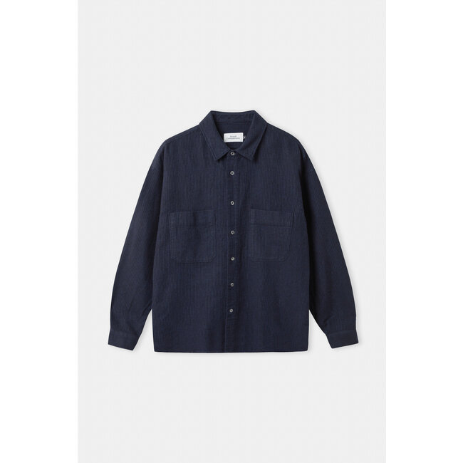 About Companions Dario Shirt - eco flannel striped navy
