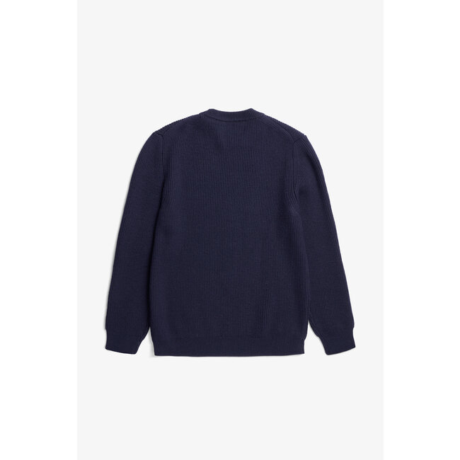 Norse Projects Henning Cotton Wool Rib Sweater - Dark Navy