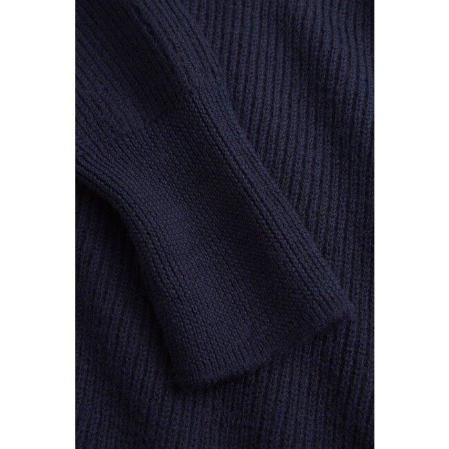 Norse Projects Henning Cotton Wool Rib Sweater - Dark Navy