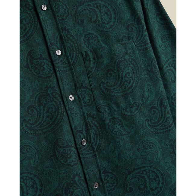 Portuguese Flannel Green Paisley Jacquard