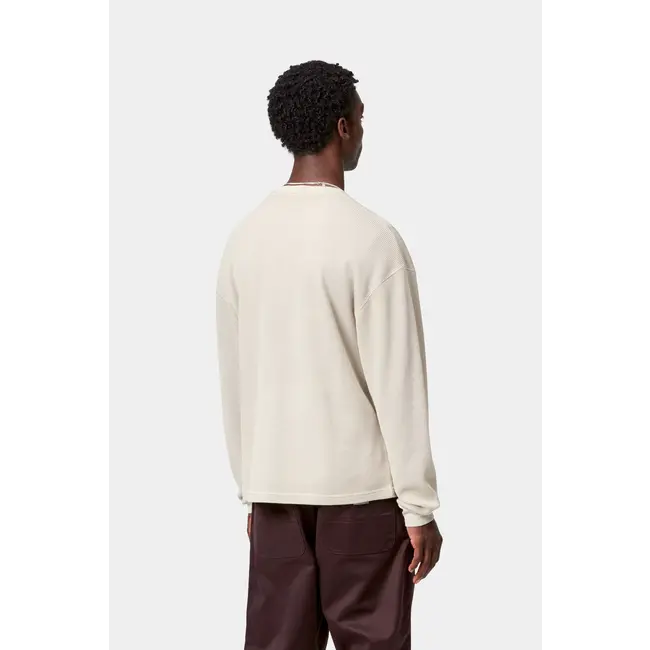 Carhartt WIP L/S Vista Waffle T-Shirt - Fleur de Sel garment dyed