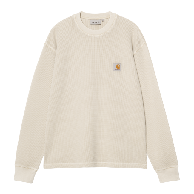 Carhartt WIP L/S Vista Waffle T-Shirt - Fleur de Sel garment dyed