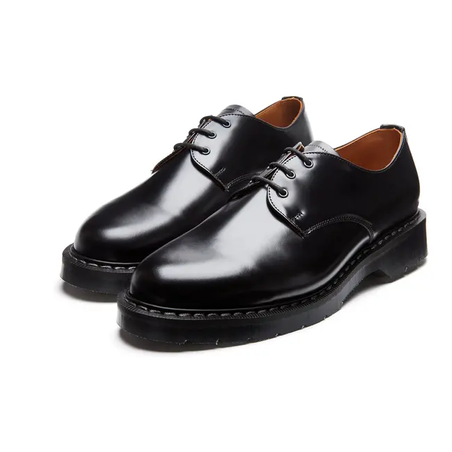 Solovair Hi Shine Gibson Shoe - Black