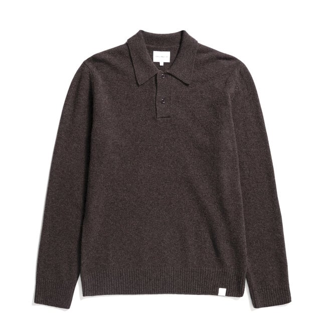 Norse Projects Norse Standard Merino Lambswool Polo - Heathland Brown
