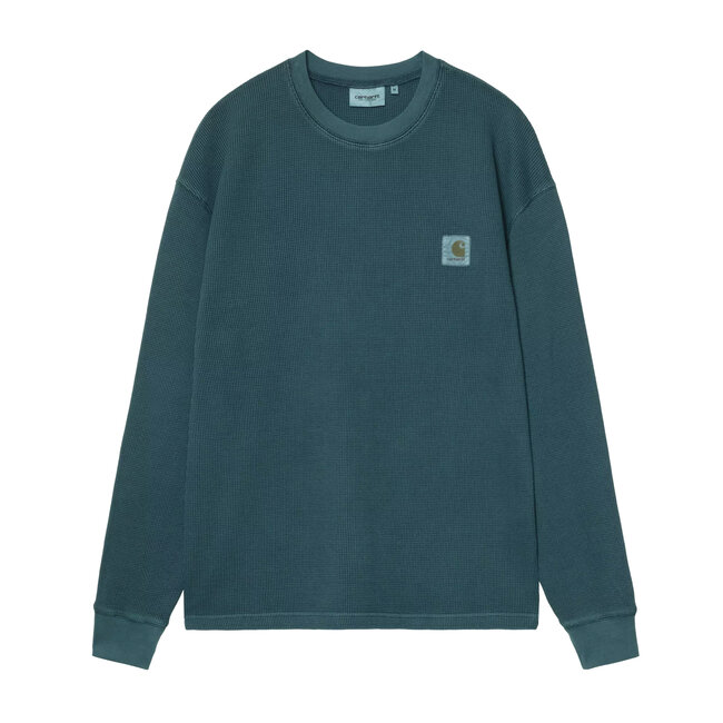 Carhartt WIP L/S Vista Waffle T-Shirt - Deep Lagoon garment dyed