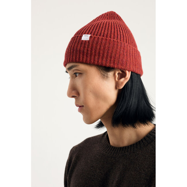 Norse Projects Norse Standard Merino Lambswool Beanie - Brick