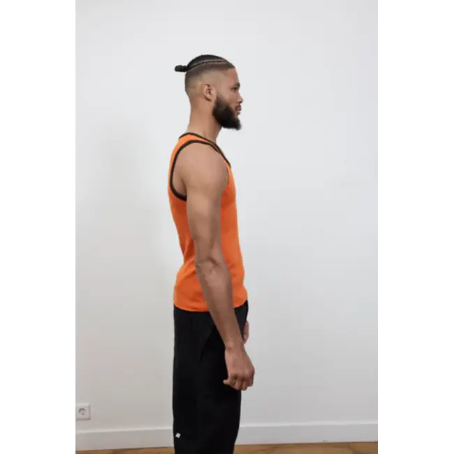 Bonne Suits Caution Orange Ringer Tanktop