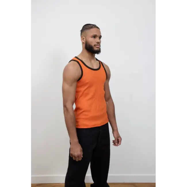 Bonne Suits Caution Orange Ringer Tanktop