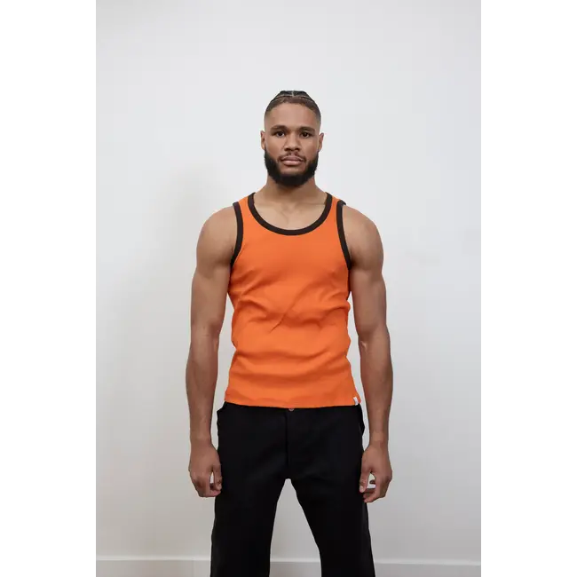 Bonne Suits Caution Orange Ringer Tanktop