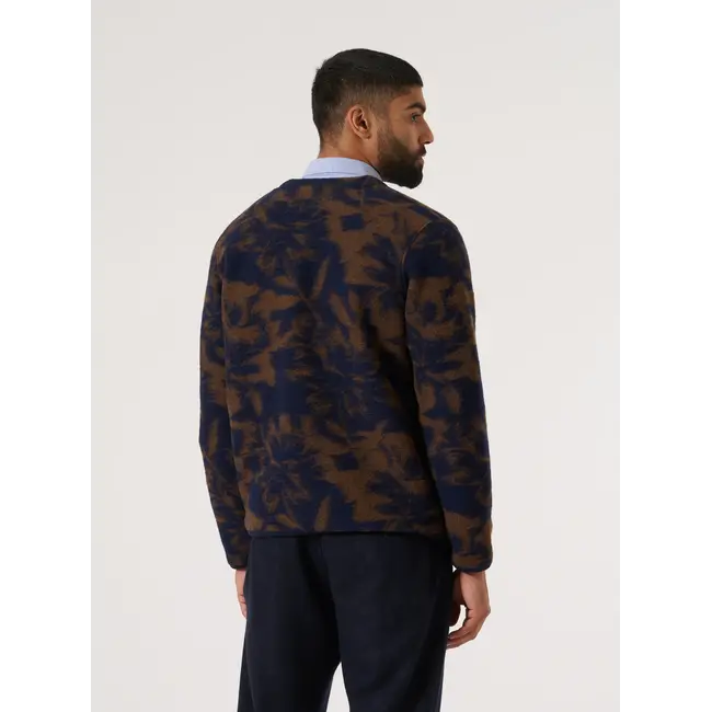 Universal Works Cardigan Studio Fleece - Navy / Brown