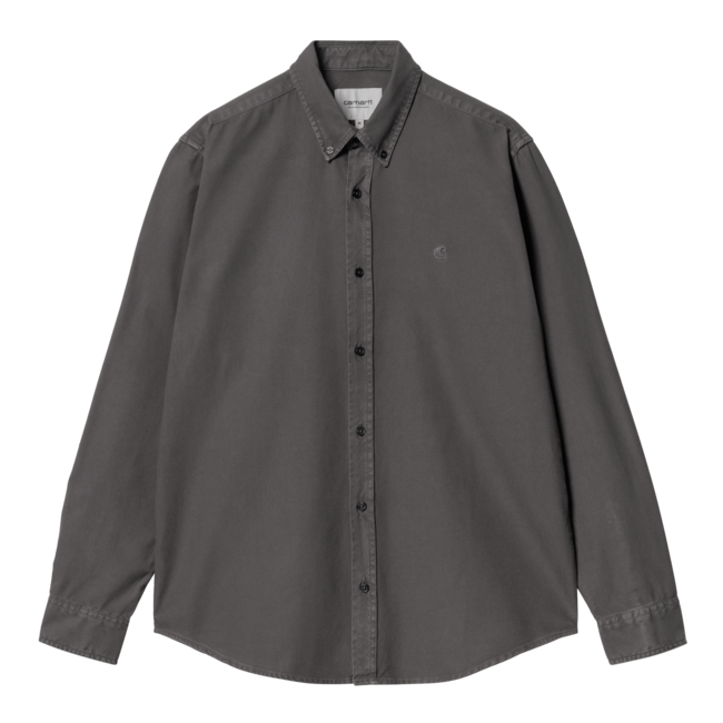 Carhartt WIP L/S Bolton Shirt - Graphite garment dyed