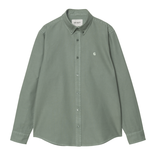 Carhartt WIP L/S Bolton Shirt - Velvet Green garment dyed