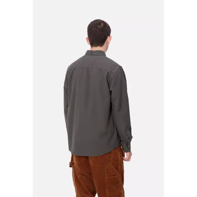 Carhartt WIP L/S Bolton Shirt - Graphite garment dyed