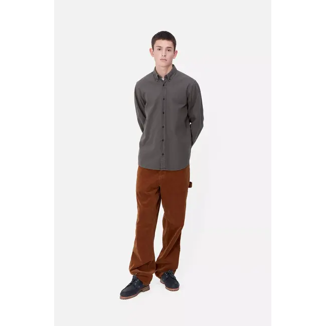 Carhartt WIP L/S Bolton Shirt - Graphite garment dyed
