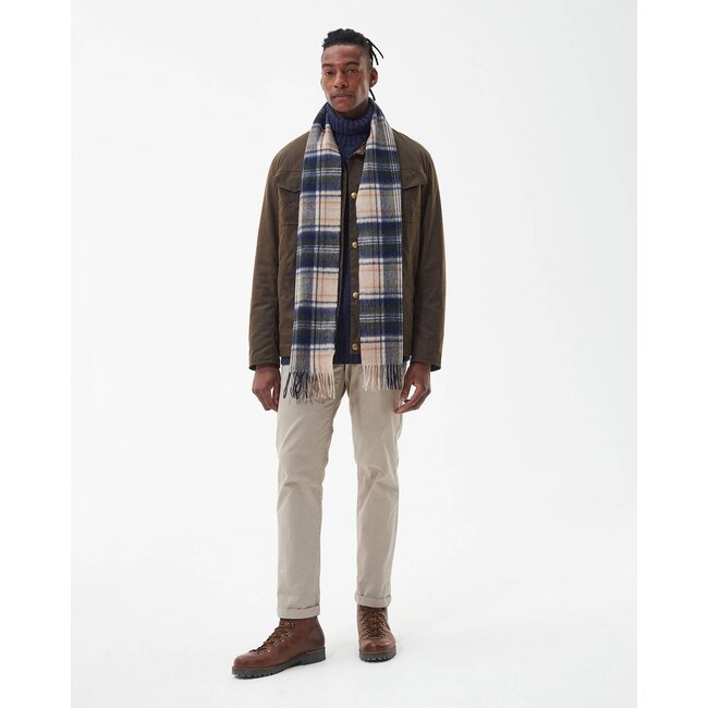 Barbour Check Tartan Scarf - Sand Beige Plaid