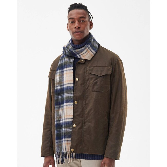 Barbour Check Tartan Scarf - Sand Beige Plaid