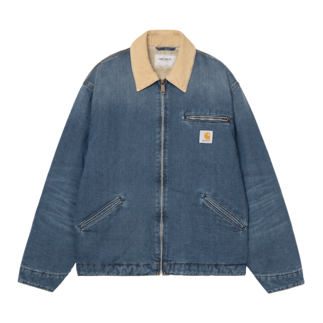 Carhartt WIP OG Detroit Jacket - Blue / Dusty H Brown dark used washed
