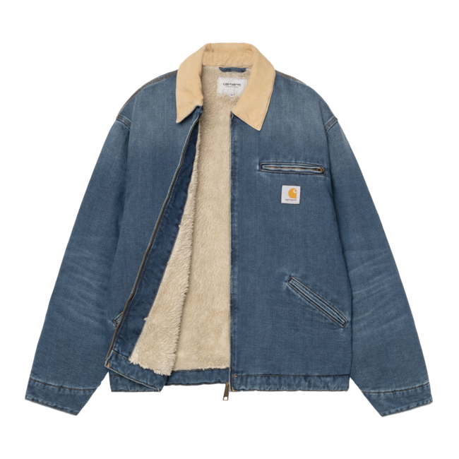 Carhartt WIP OG Detroit Jacket - Blue / Dusty H Brown dark used washed
