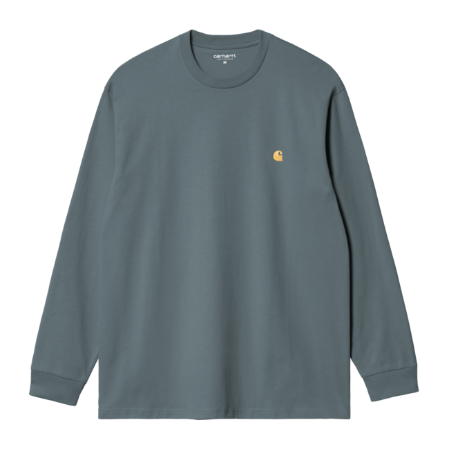 Carhartt WIP L/S Chase T-Shirt - Cozy Blue / Gold