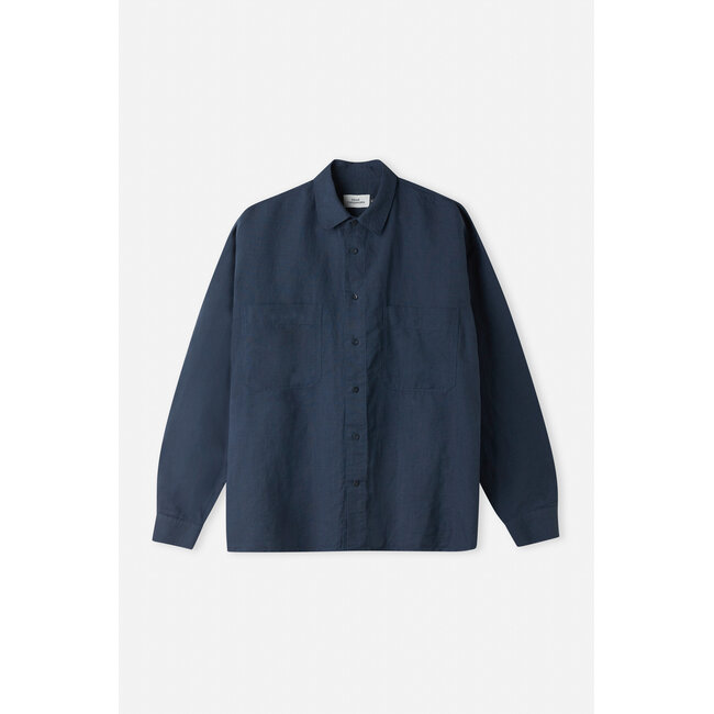 About Companions Dario Shirt - Linen Cold Navy