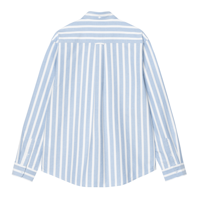 Carhartt WIP L/S Deven Shirt - Stripe,  Bleach / White