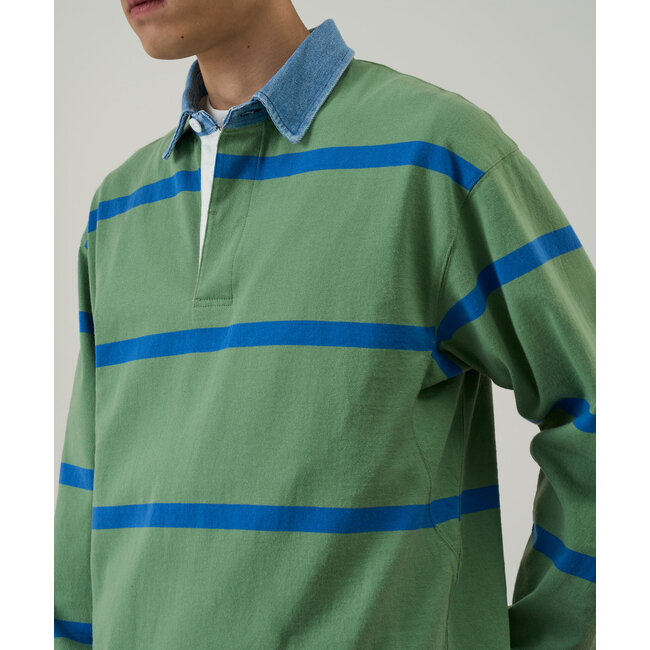 Gramicci Langdon Rugby Shirt - Olive / Blue