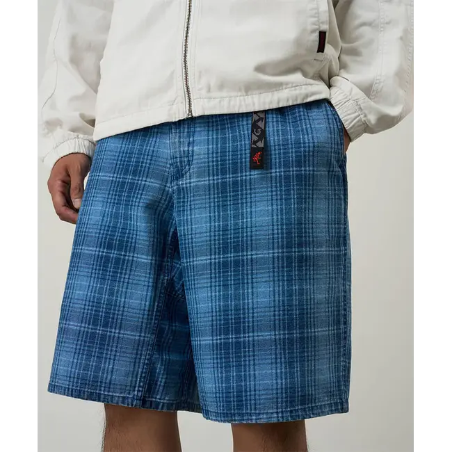 Gramicci Lagoon Short Denim Plaid - Indigo