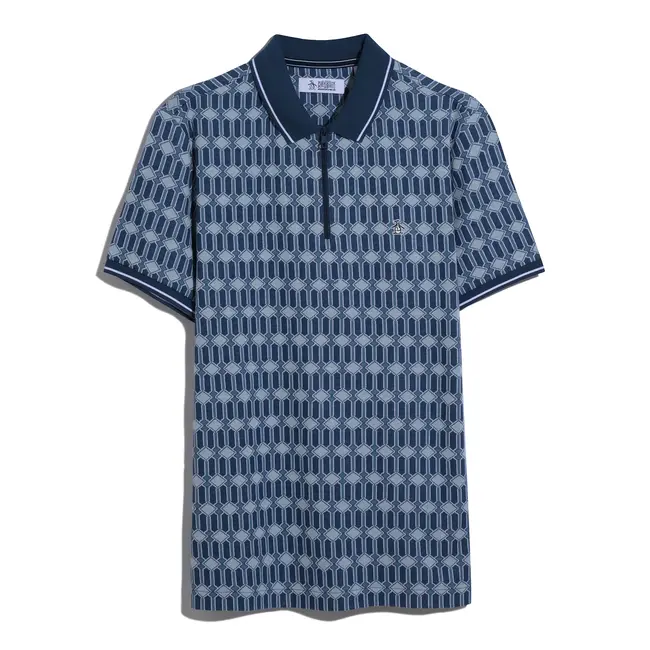 Original Penguin Jacquard Polo - Sargasso Sea