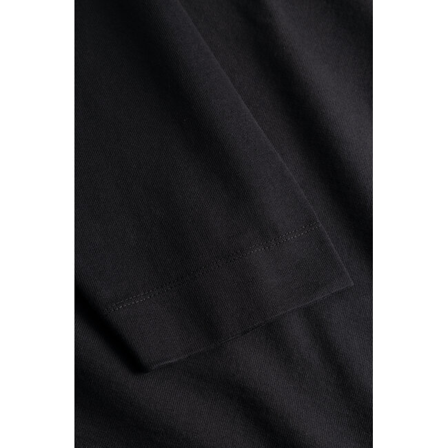 Norse Projects Isefjord Compact Cotton LS Polo - Black