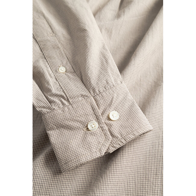 Norse Projects Espevik Oversize Micro Poplin Check Shirt - Oatmeal
