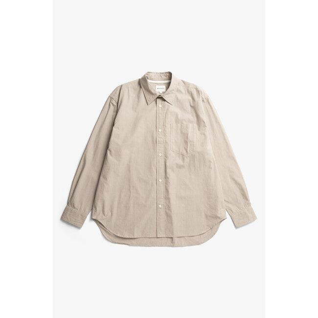 Norse Projects Espevik Oversize Micro Poplin Check Shirt - Oatmeal