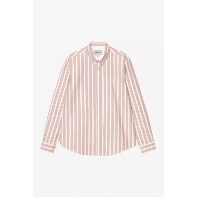 Carhartt WIP L/S Deven Shirt - Stripe, Oxide Red