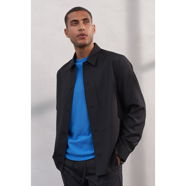 About Companions Owe Overshirt  - Eco Cool Wool Ebony