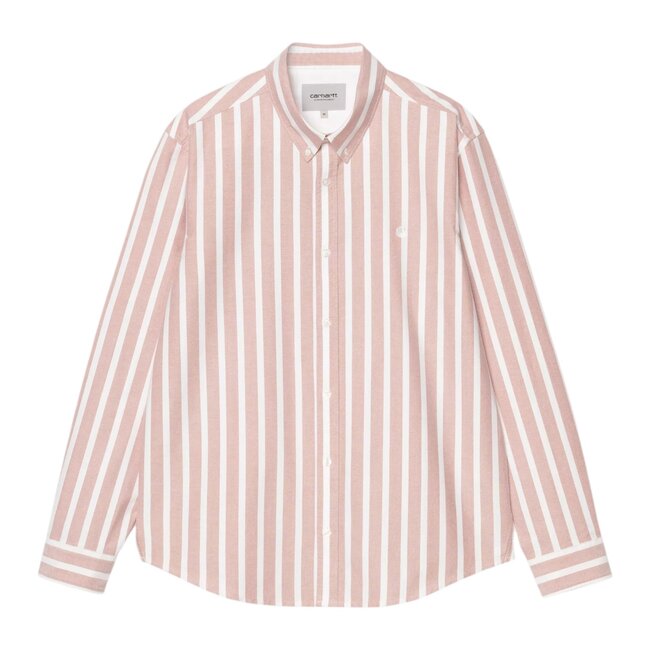 Carhartt WIP L/S Deven Shirt - Stripe, Oxide Red