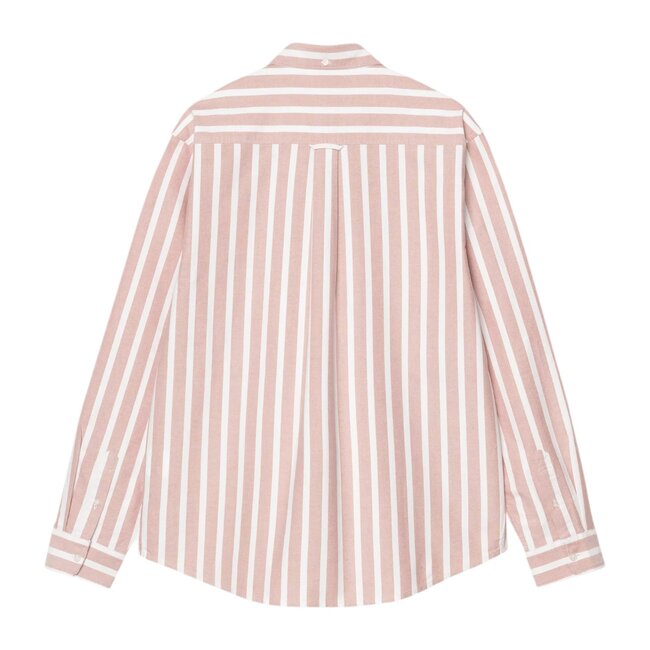 Carhartt WIP L/S Deven Shirt - Stripe, Oxide Red