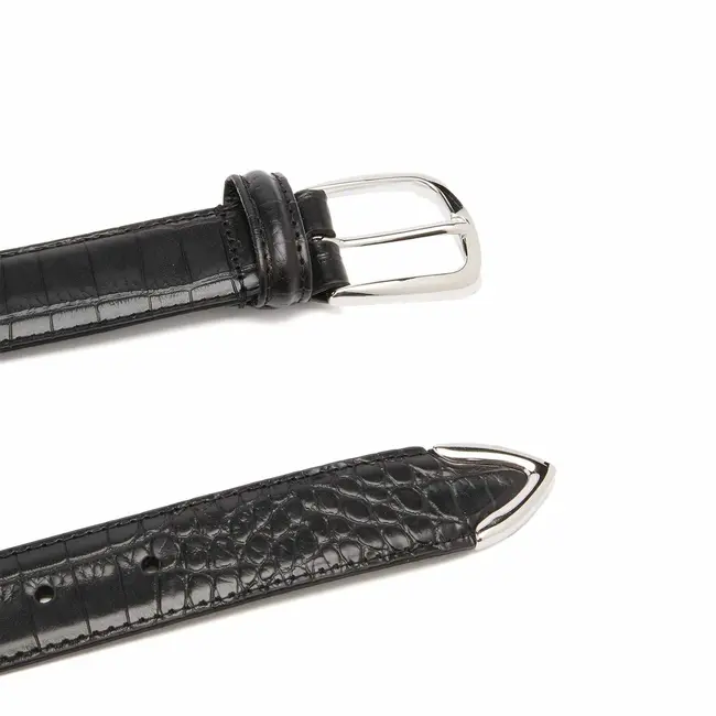 Anderson's Narrow Stitch trimmed Alligator Print - Black