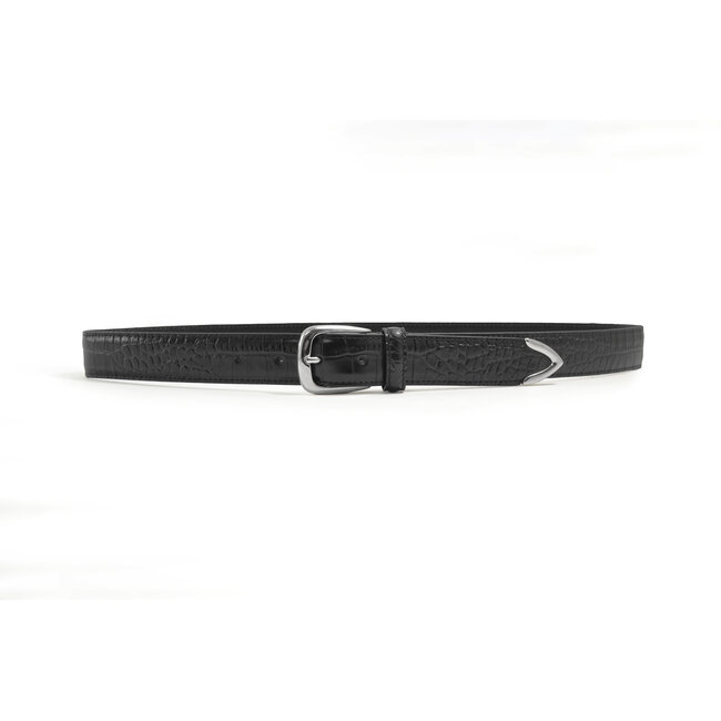 Anderson's Narrow Stitch trimmed Alligator Print - Black