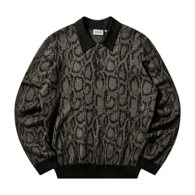 Carhartt WIP L/S Snake Polo - Camo Jacquard / Leaf